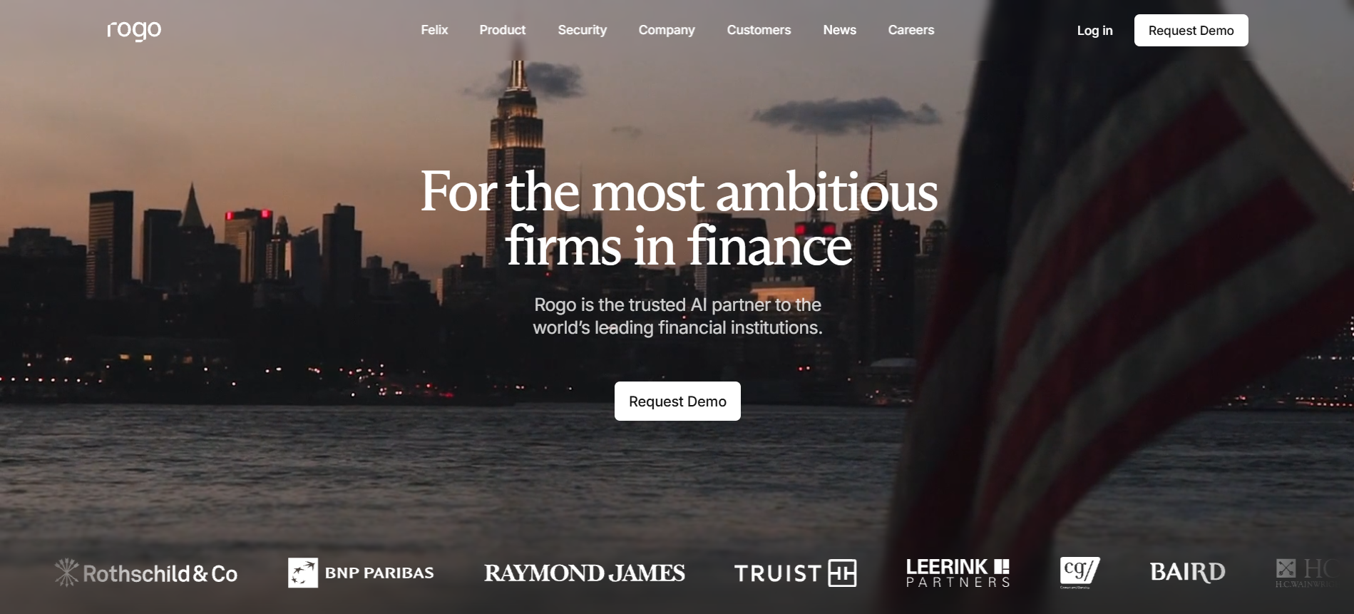 Rogo financial-services AI platform interface