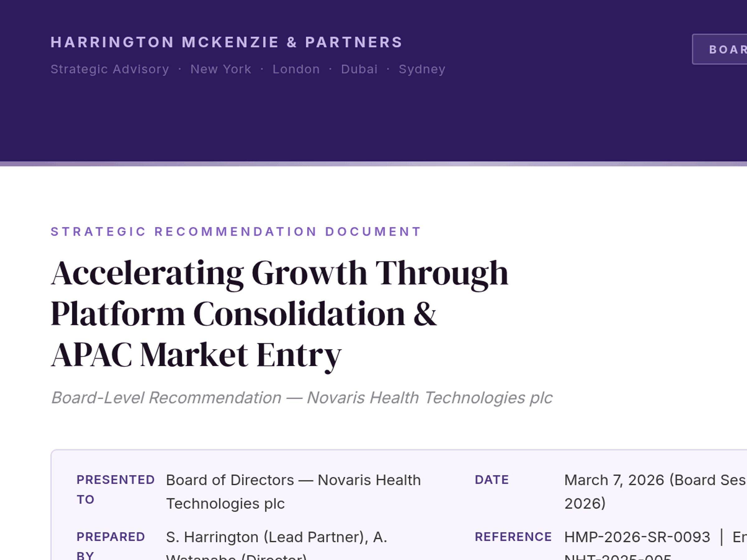 Strategic Recommendation Document