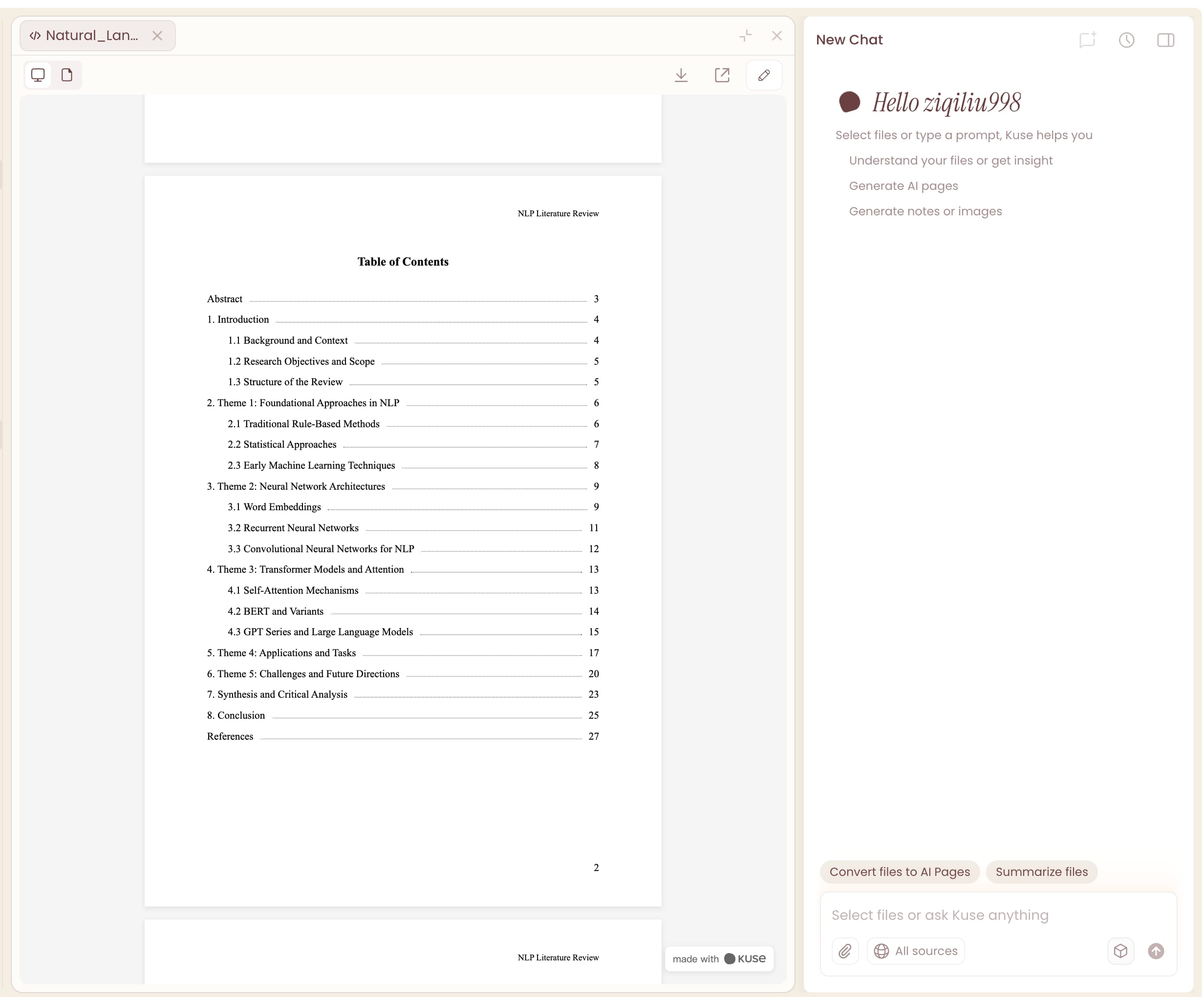 Literature review examples by Kuse
