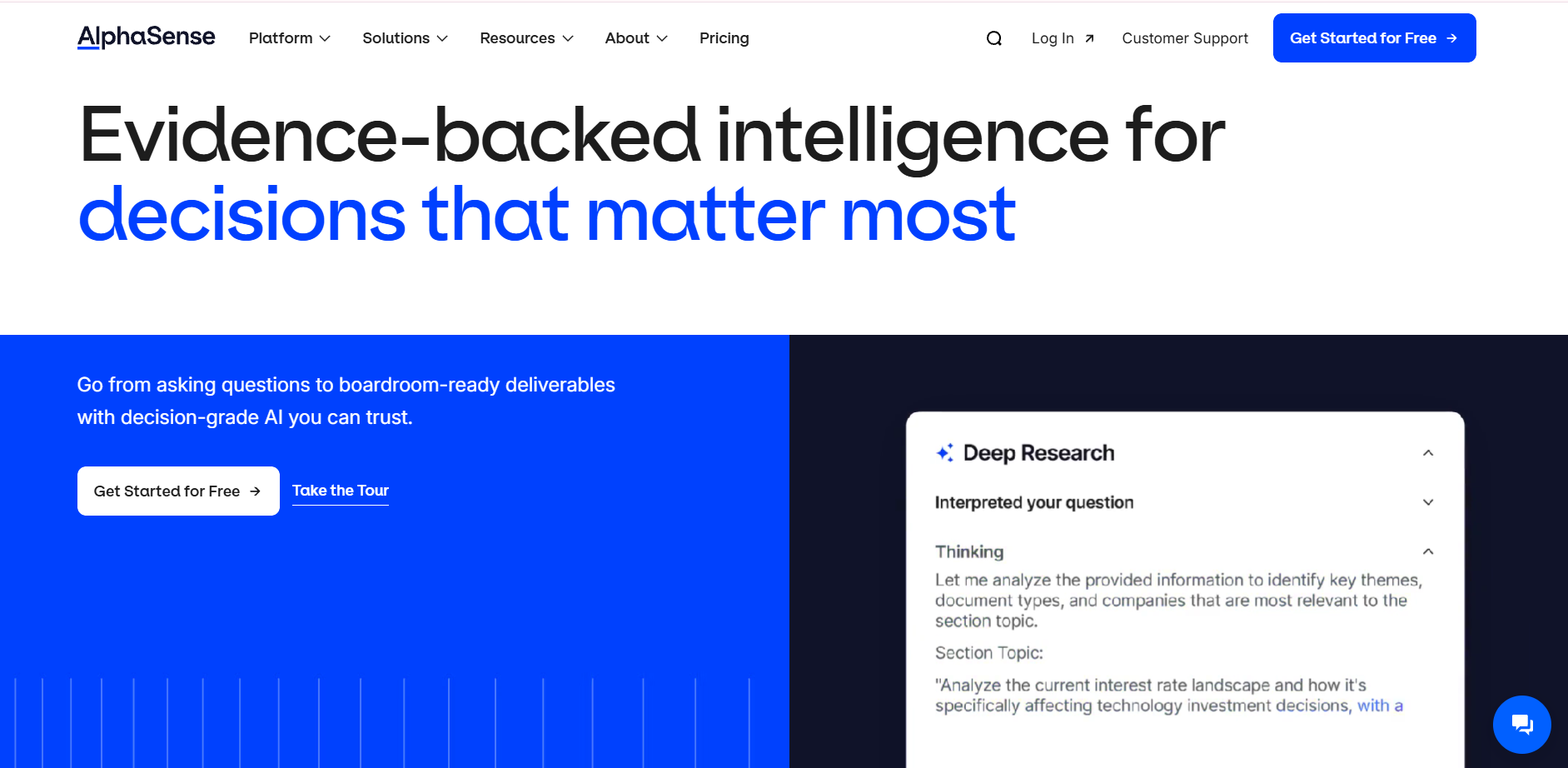 AlphaSense market-intelligence interface