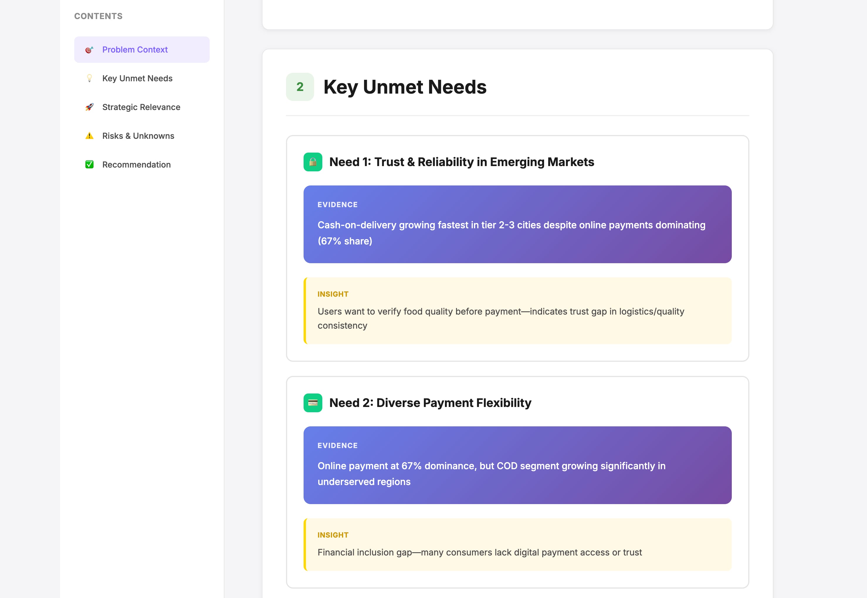 product opportunity brief