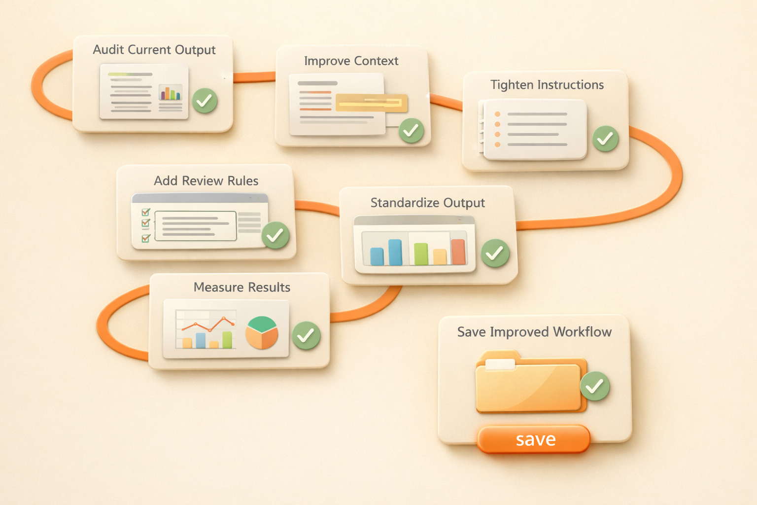 Step-by-step AI workflow optimization process