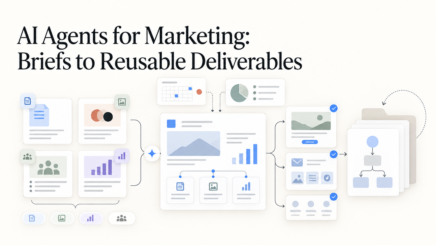 Agentes de IA para marketing: entregáveis reutilizáveis