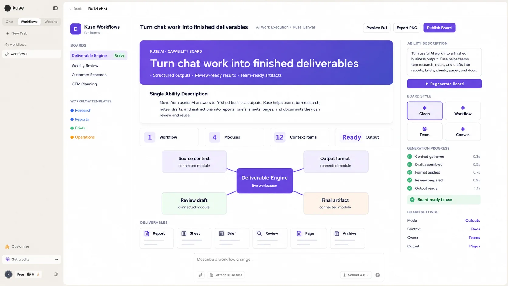 From a chat answer to a finished deliverable