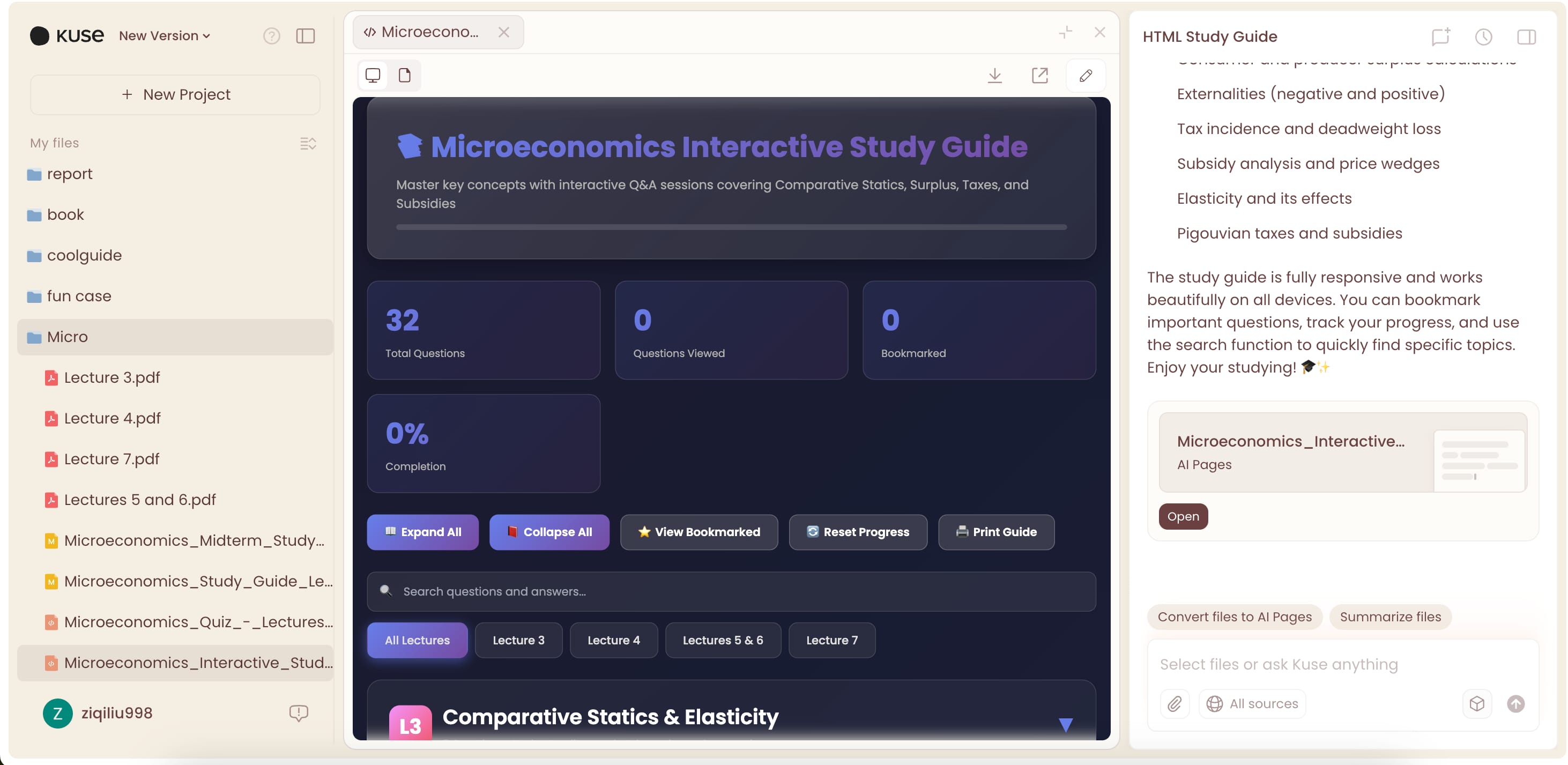 Question-and-Answer Study Guide made by Kuse