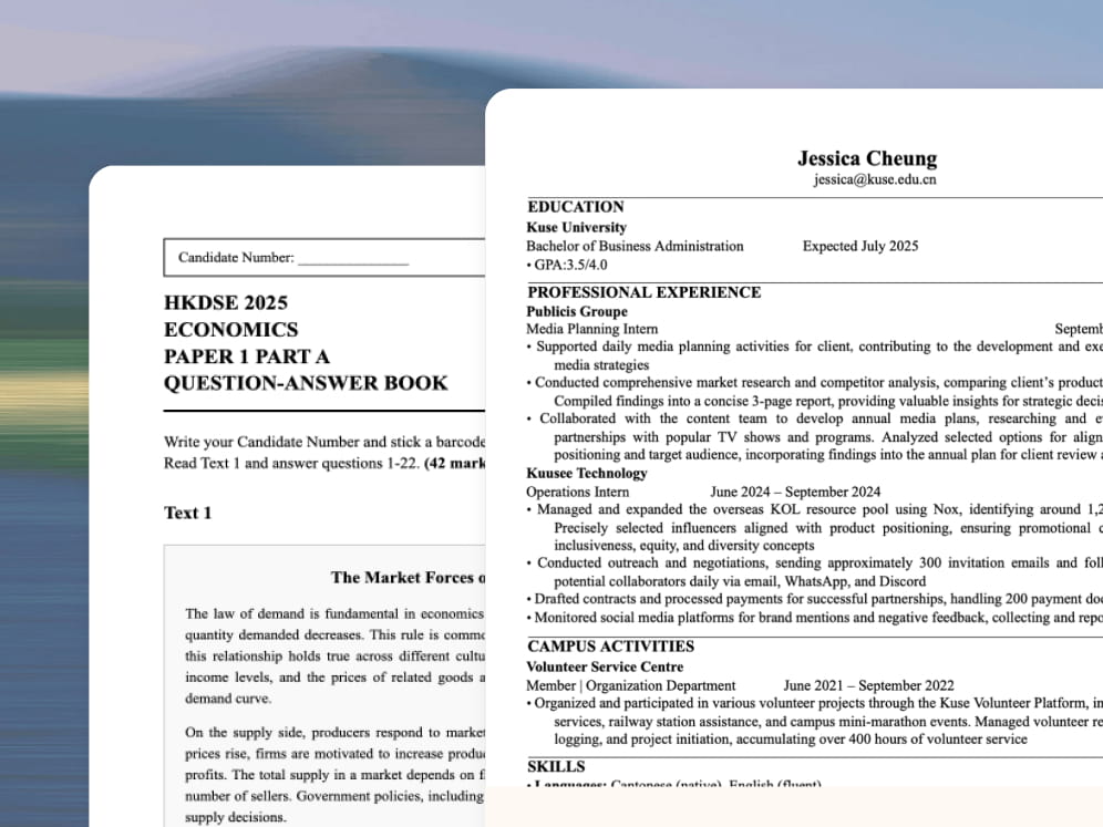 Example document output: a formatted project proposal memo with sections, tables, and professional layout