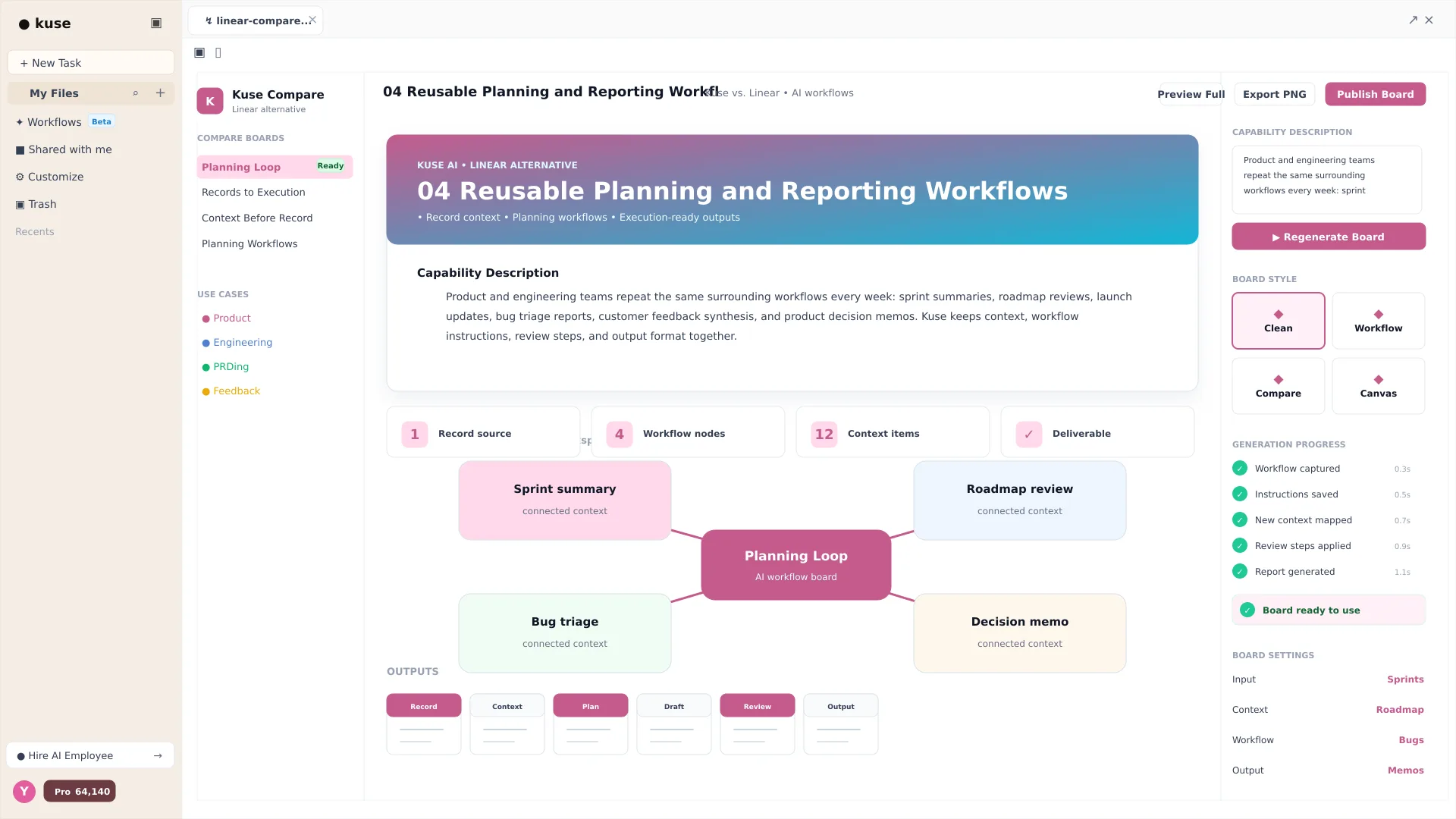 スプリント計画、ローンチレポート、プロンプト、実行を再利用するKuse Planning Loop