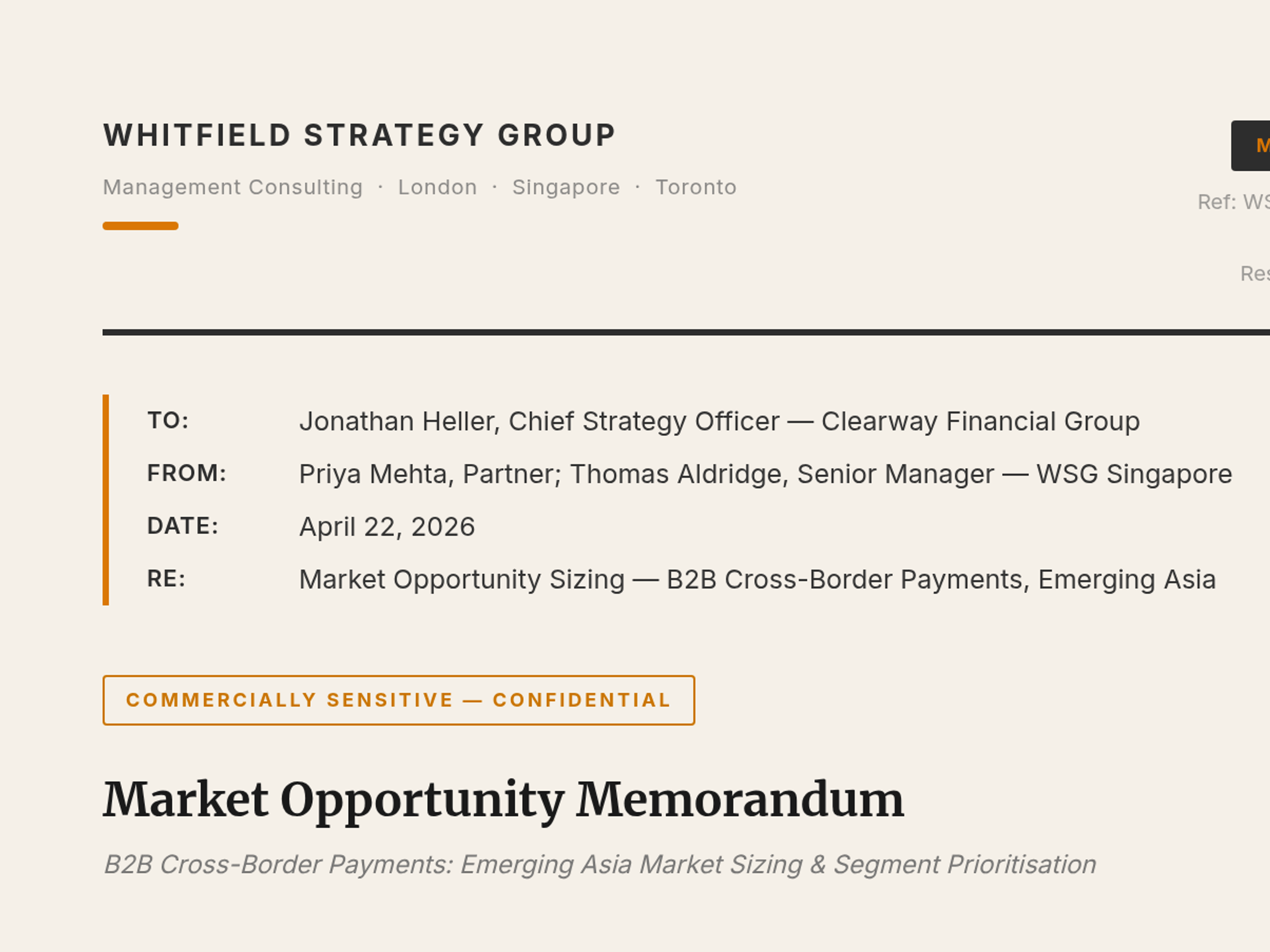 Market Opportunity Memorandum