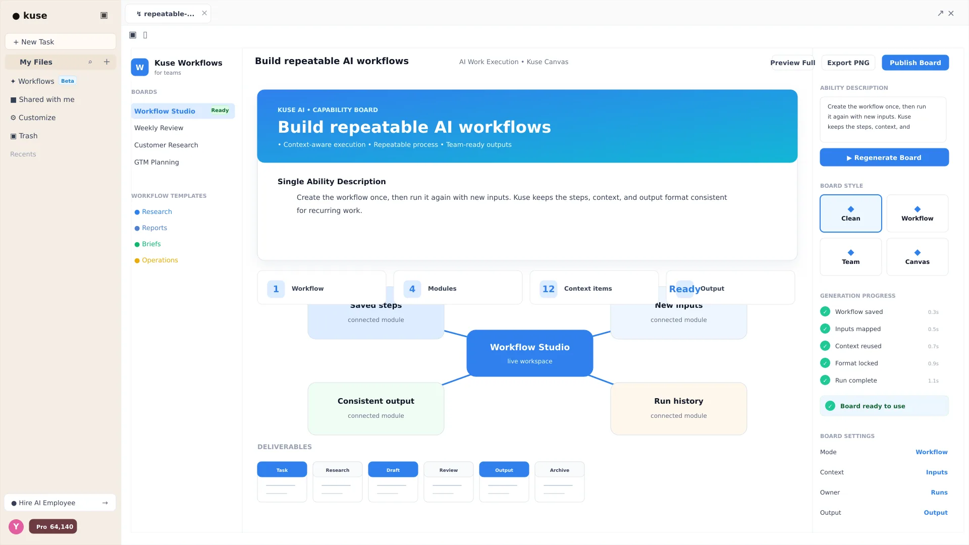 Build repeatable AI workflows
