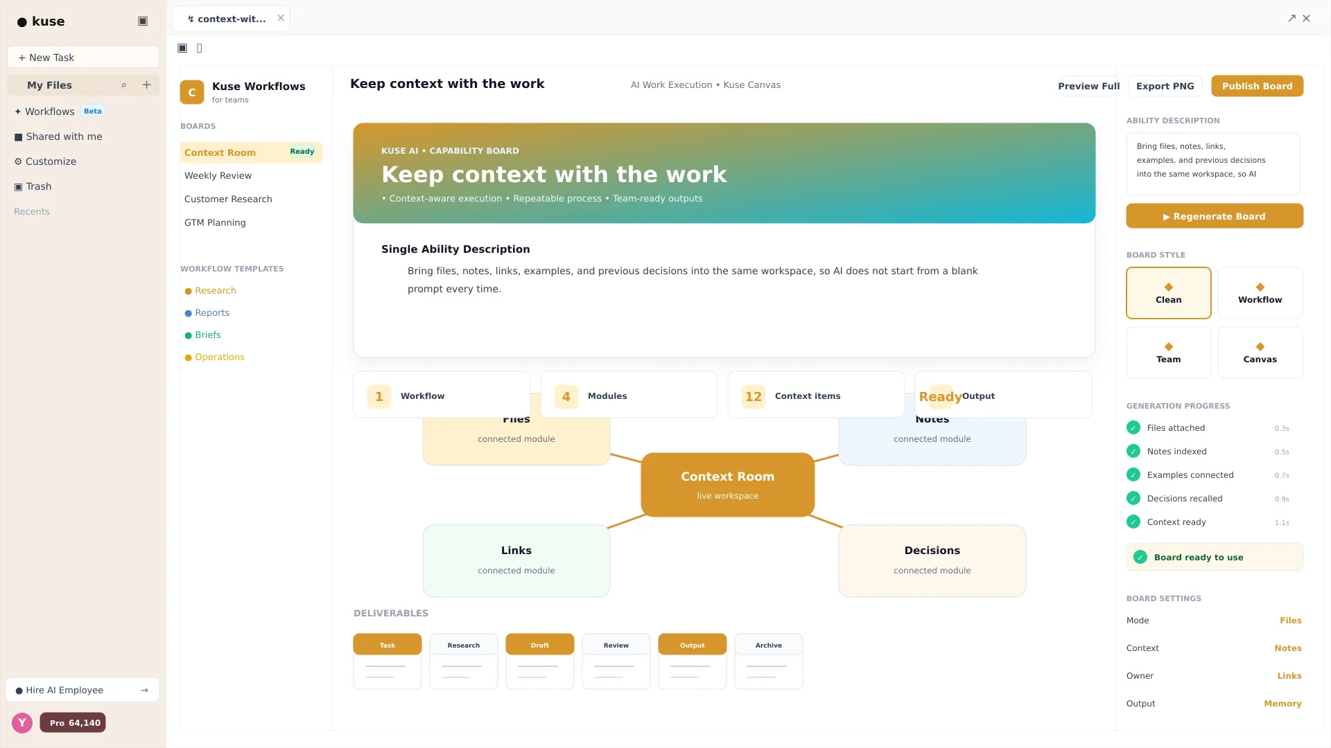 Keep context with the work